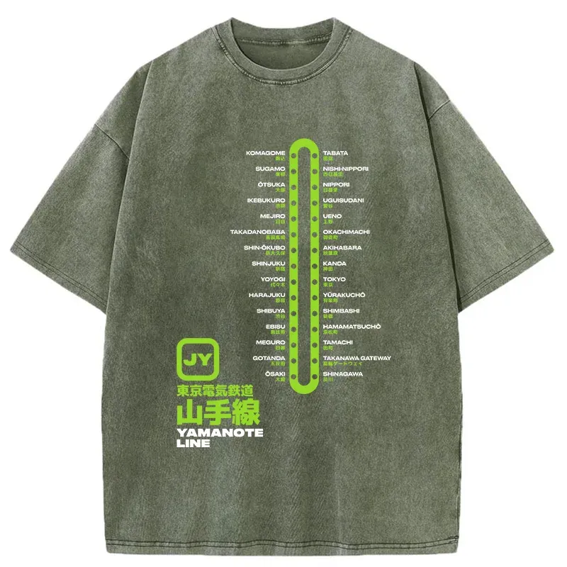 Tokyo-Tiger Yamanote Line Japan Washed T-Shirt