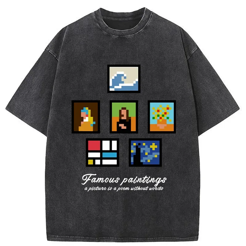 Tokyo-Tiger Famous Paintings Washed T-Shirt