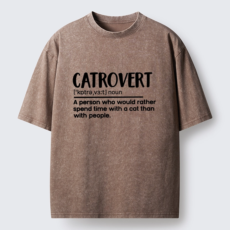 Tokyo-Tiger Catrovert Love Cats Not People Washed T-Shirt
