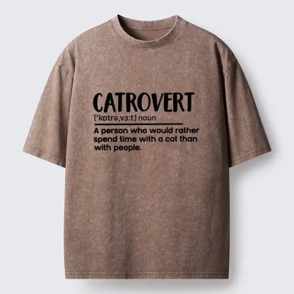 Tokyo-Tiger Catrovert Love Cats Not People Washed T-Shirt