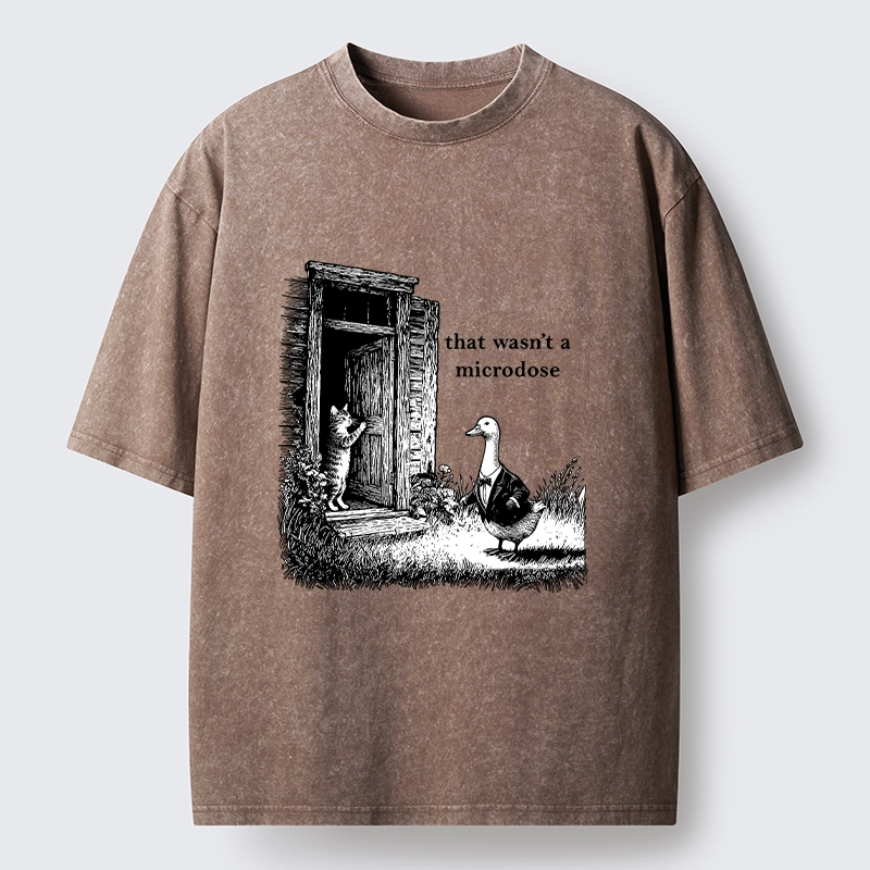 Tokyo-Tiger Funny Cat And Duck Door Joke Washed T-Shirt