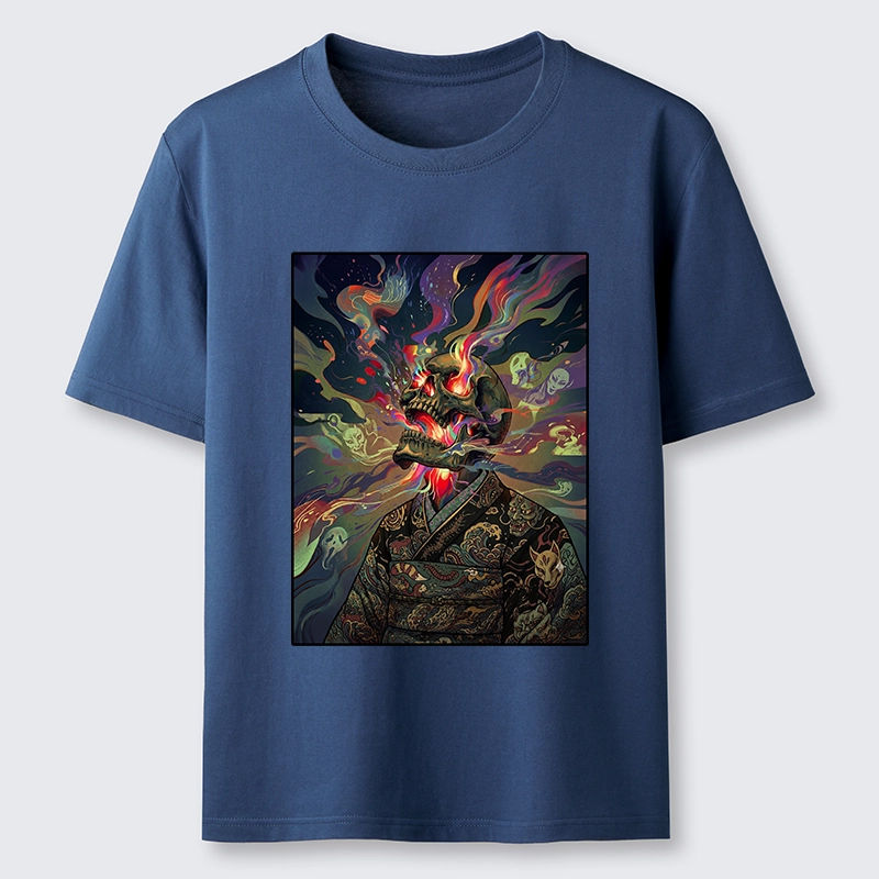 Tokyo-Tiger Colorful Flame Spirits Around Dead Head Classic T-Shirt Sale