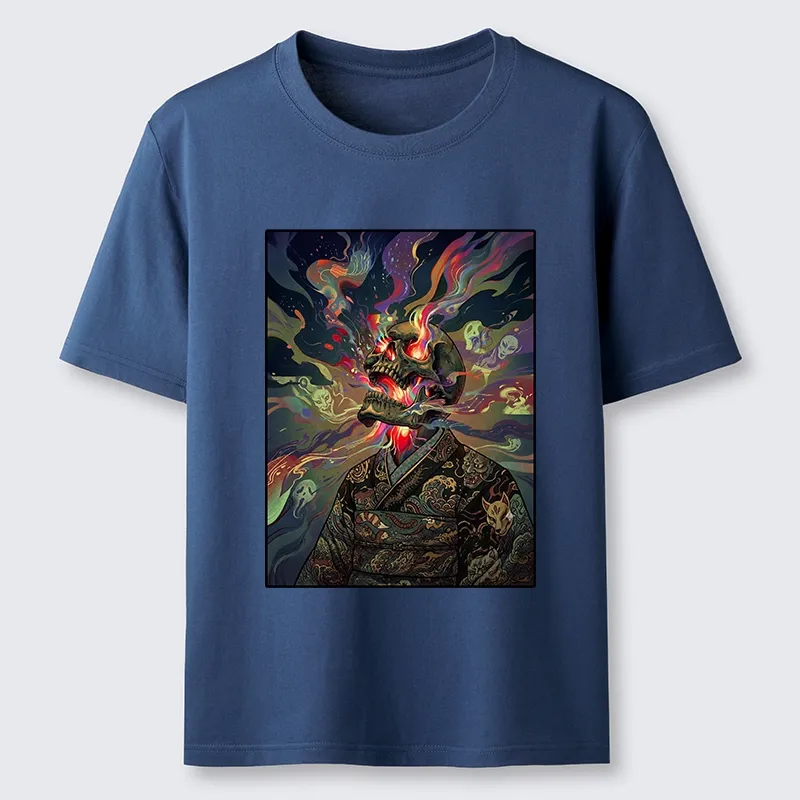 Tokyo-Tiger Colorful Flame Spirits Around Dead Head Classic T-Shirt