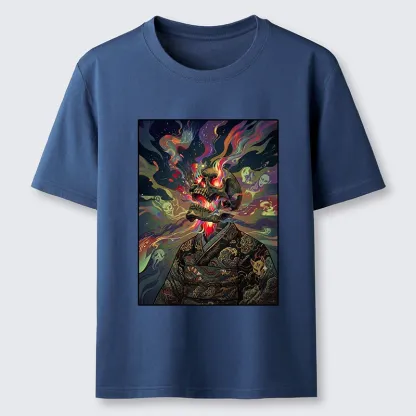 Tokyo-Tiger Colorful Flame Spirits Around Dead Head Classic T-Shirt