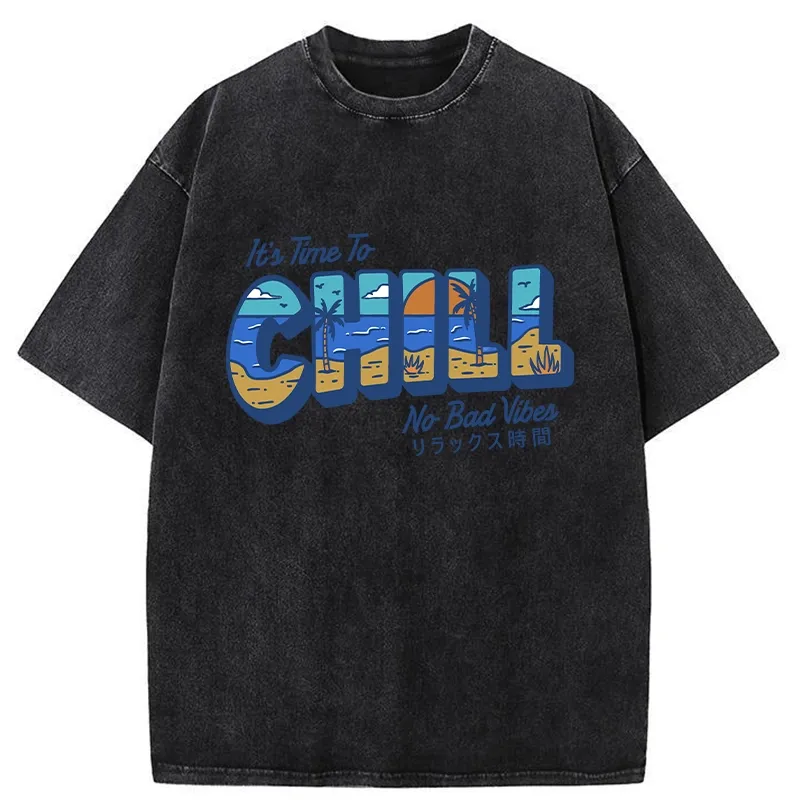 Tokyo-Tiger It's Time To Chill Washed T-Shirt
