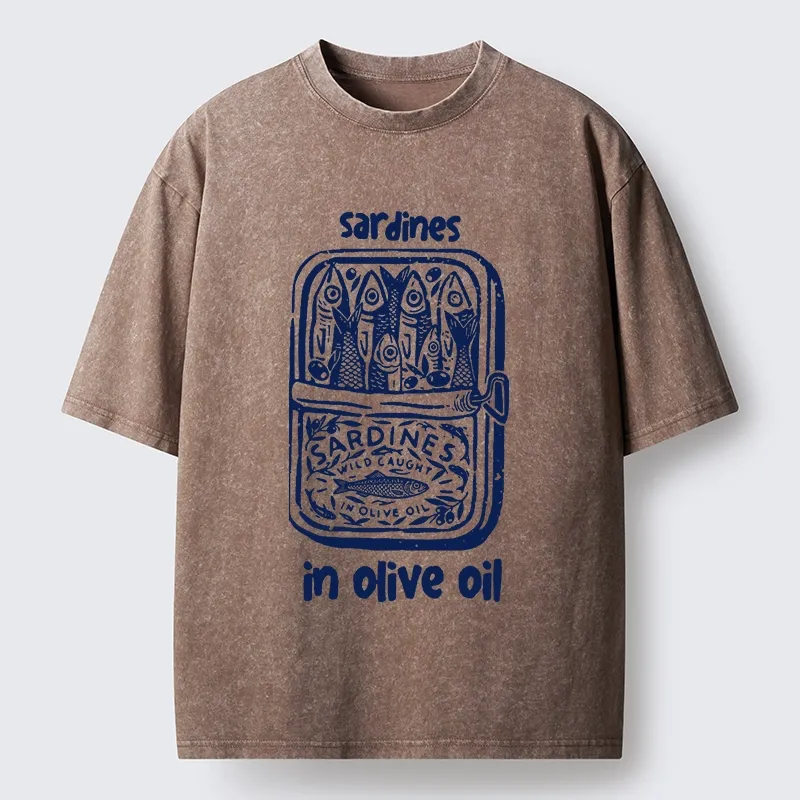 Tokyo-Tiger Tiny Fish Big Flavor Washed T-Shirt Sale