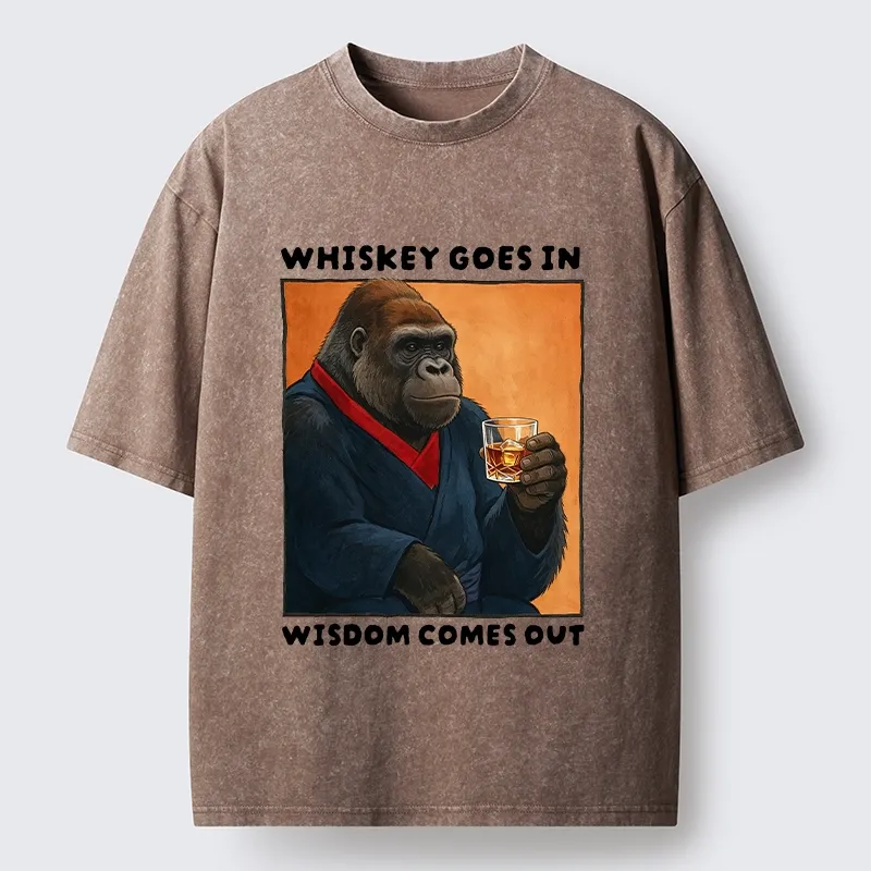 Tokyo-Tiger Whiskey In Wisdom Out Maybe Washed T-Shirt
