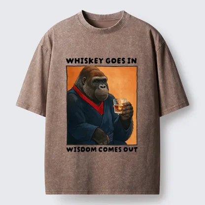 Tokyo-Tiger Whiskey In Wisdom Out Maybe Washed T-Shirt