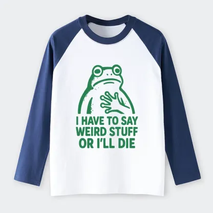 Tokyo-Tiger Weird Frog Funny Meme Raglan Long Sleeve T-shirt