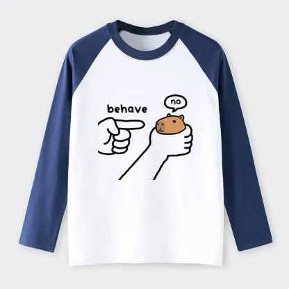 Tokyo-Tiger Dishonest Capybara Raglan Long Sleeve T-shirt