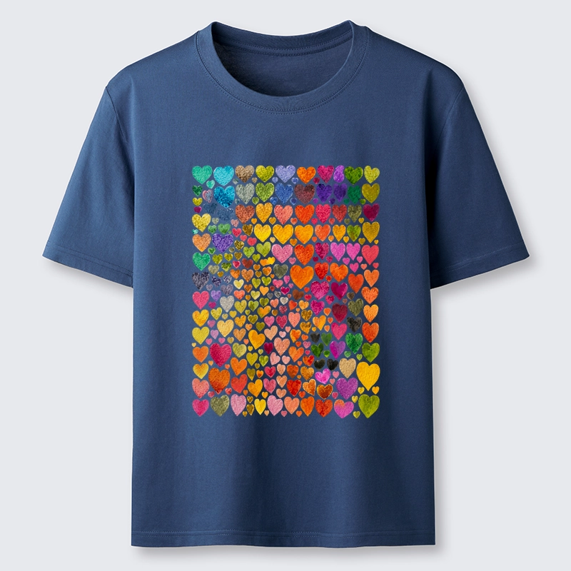 Tokyo-Tiger Rainbow Hearts Fill Full Art Grid Classic T-Shirt