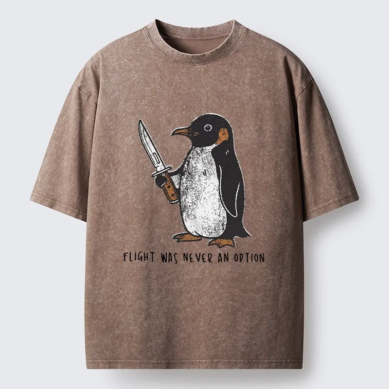 Tokyo-Tiger Do Not Test The Cold Penguin Washed T-Shirt