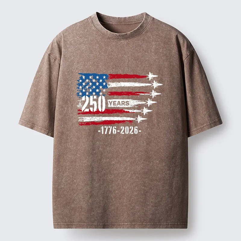 Tokyo-Tiger 250 Years Strong American Flag Washed T-Shirt