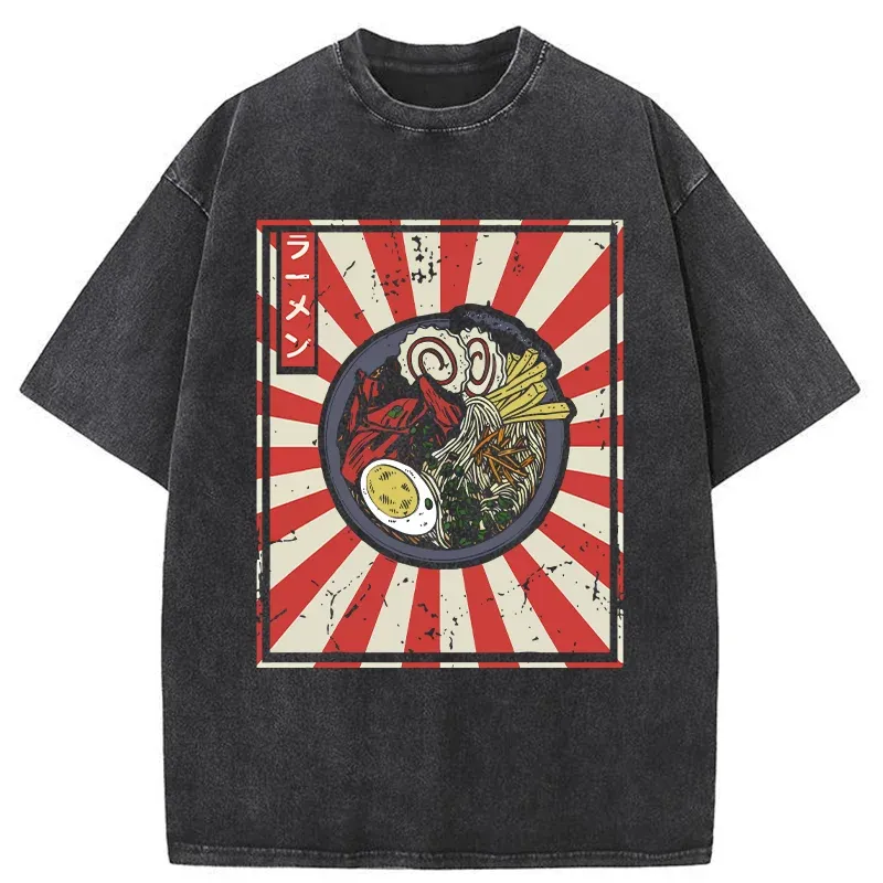 Tokyo-Tiger Japanese Delicious Ramen Washed T-Shirt