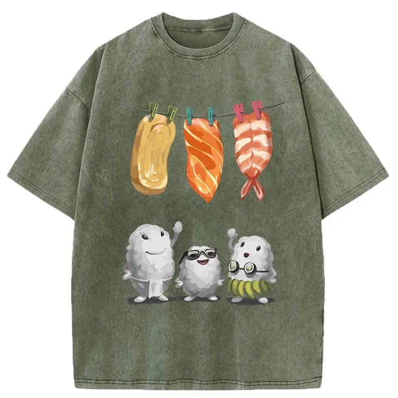 Tokyo-Tiger Sushis Are Drying Their Clothes Washed T-Shirt