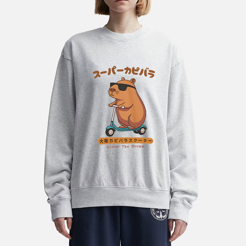 Tokyo-Tiger Osaka Capybara Scooter Sweatshirt