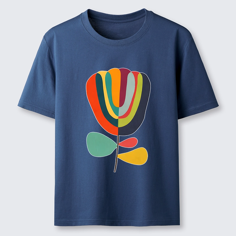 Tokyo-Tiger Colorful Flower Minimalist Print Classic T-Shirt