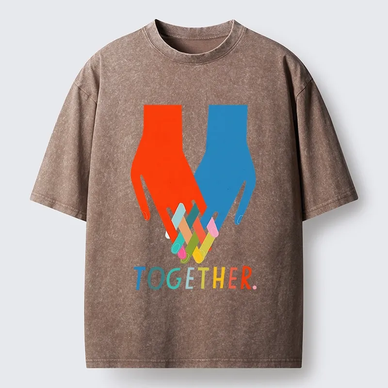 Tokyo-Tiger All Colors Unite As Single Group Washed T-Shirt