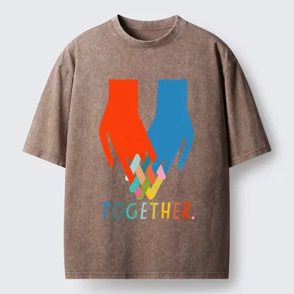 Tokyo-Tiger All Colors Unite As Single Group Washed T-Shirt