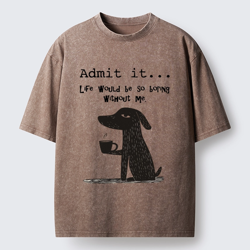 Tokyo-Tiger Life Is Dull Without This Good Boy Washed T-Shirt