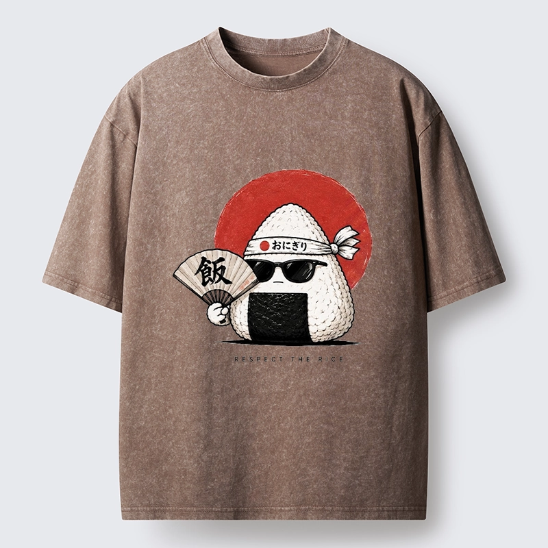 Tokyo-Tiger Respect The Rice Ball Washed T-Shirt