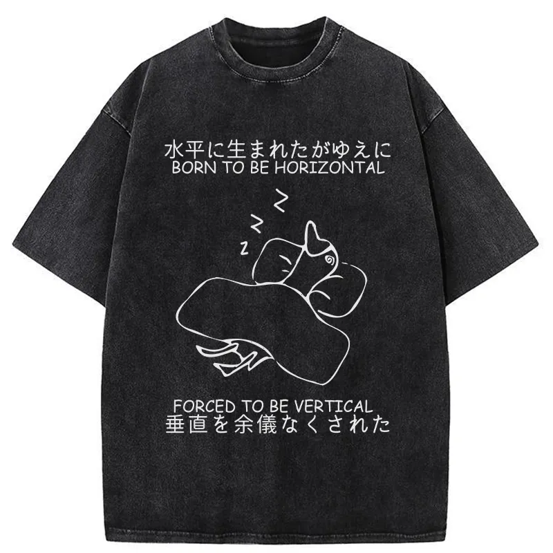 Tokyo-Tiger Born To Be Horizontal Washed T-Shirt
