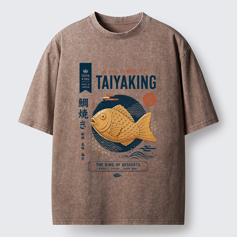 Tokyo-Tiger Taiyaki King Dessert Washed T-Shirt