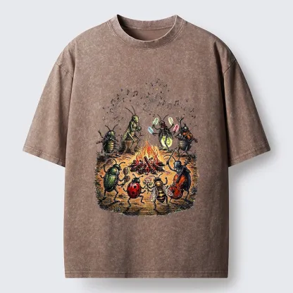 Tokyo-Tiger Bug Band Campfire Jam Washed T-Shirt