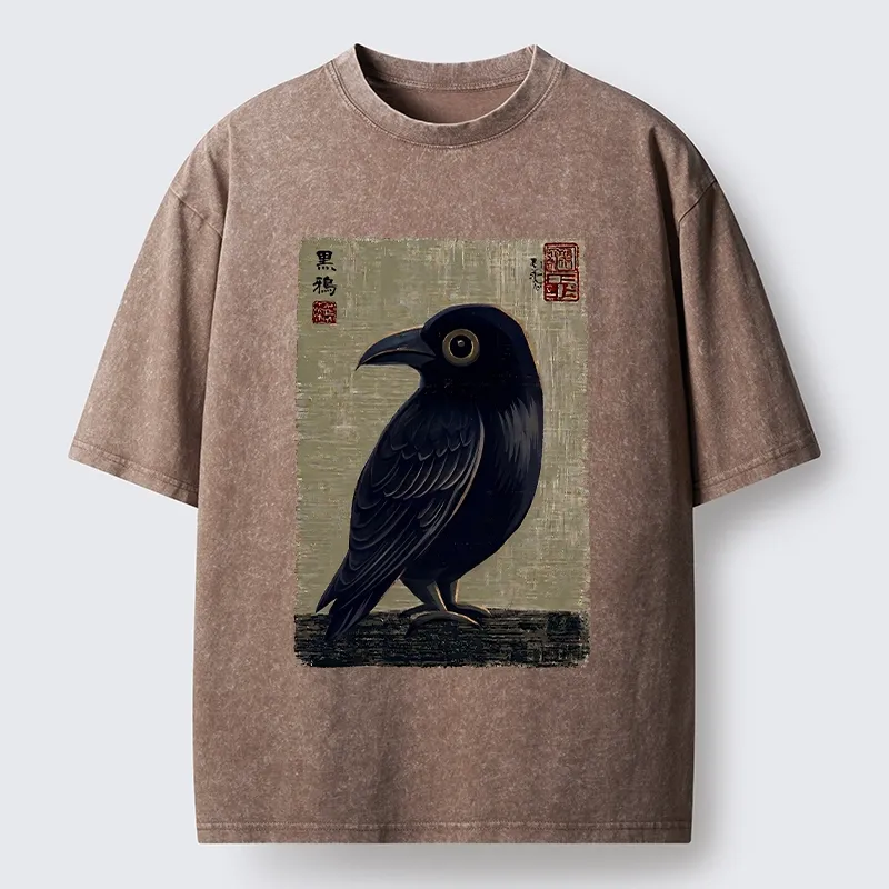 Tokyo-Tiger The Black Crow Art Print Washed T-Shirt