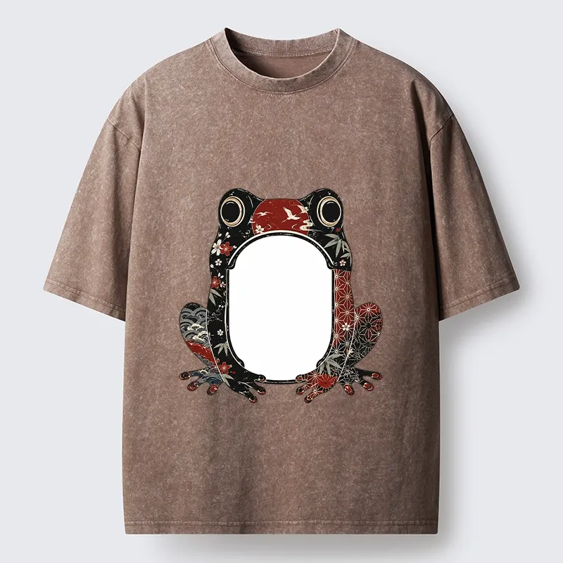 Tokyo-Tiger Retro Sakura Frog Washed T-Shirt