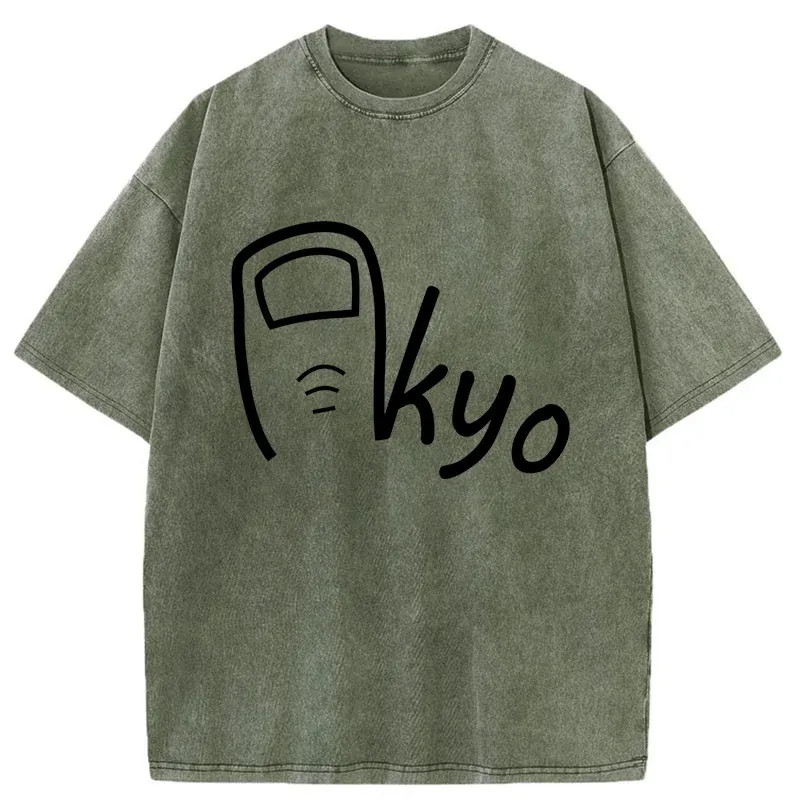 Tokyo-Tiger Tokyo Creative Text Washed T-Shirt