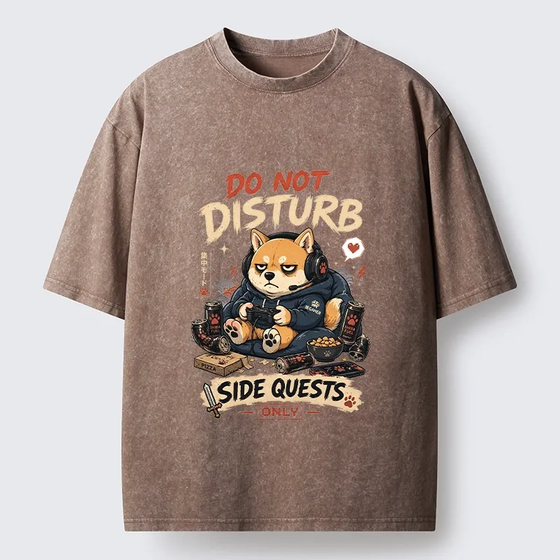 Tokyo-Tiger Do Not Disturb Gamer Shiba Mode Washed T-Shirt