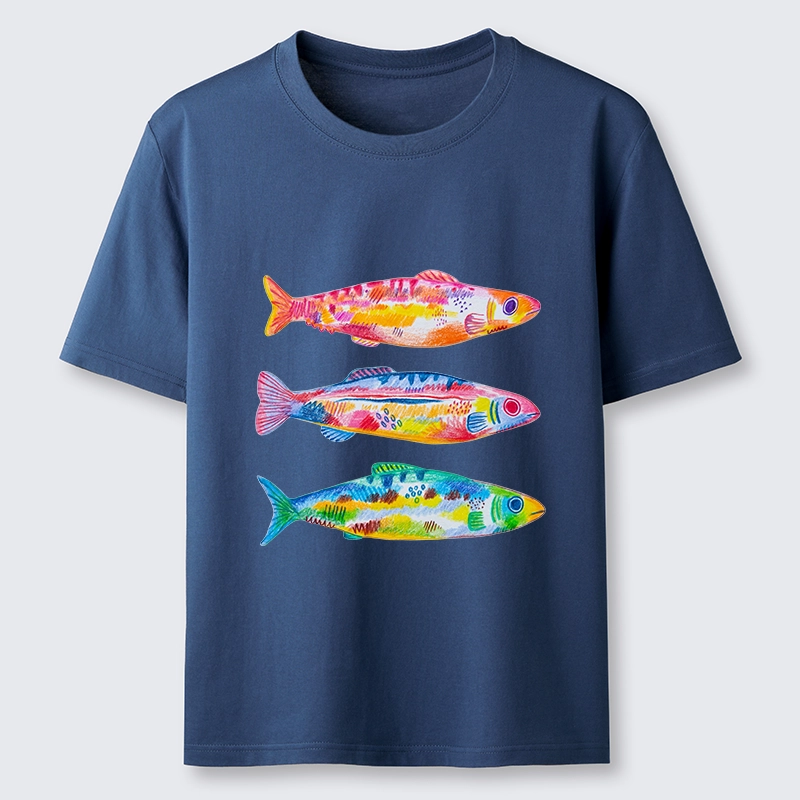 Tokyo-Tiger Colorful Hand Drawn Fish Classic T-Shirt