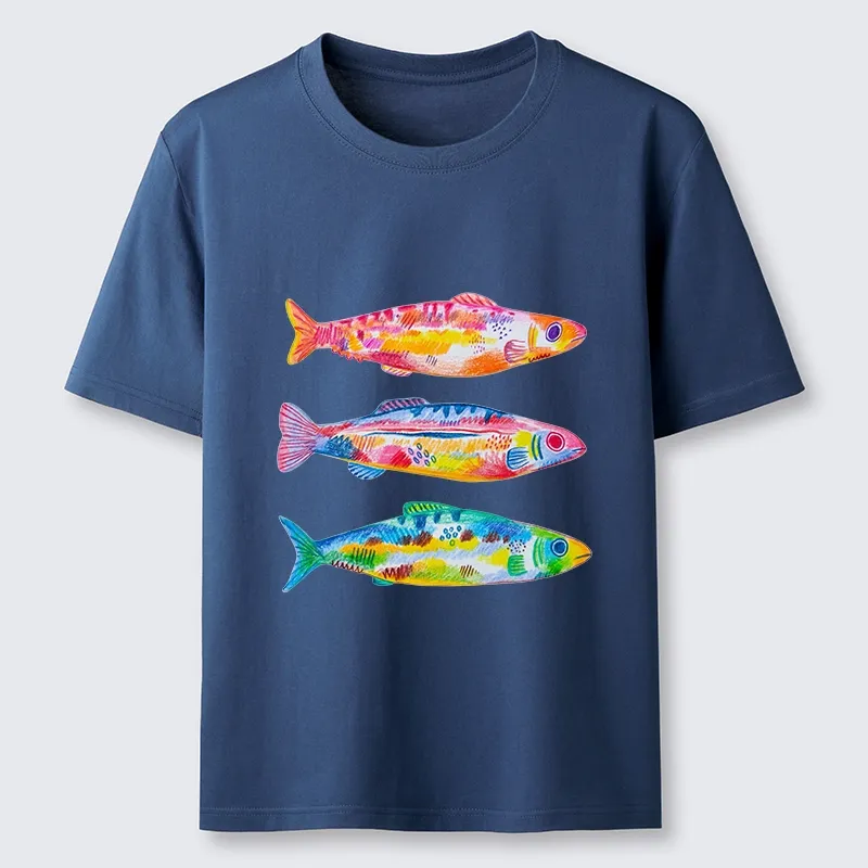 Tokyo-Tiger Colorful Hand Drawn Fish Classic T-Shirt