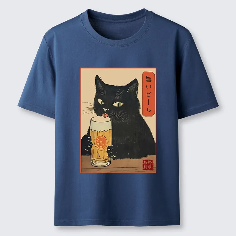 Tokyo-Tiger Cat Holding A Glass Of Beer Classic T-Shirt