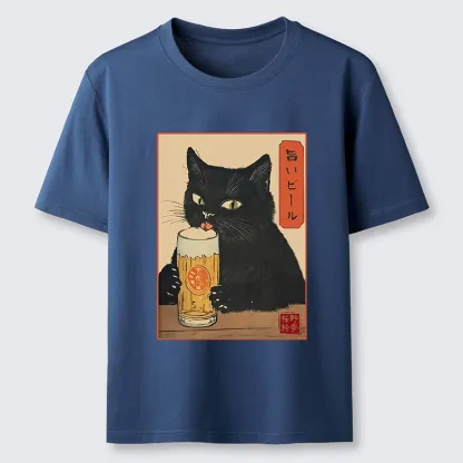 Tokyo-Tiger Cat Holding A Glass Of Beer Classic T-Shirt