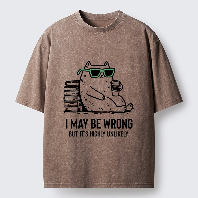 Tokyo-Tiger Cool Cat Coffee Book Funny Meme Washed T-Shirt
