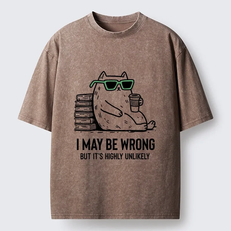 Tokyo-Tiger Cool Cat Coffee Book Funny Meme Washed T-Shirt