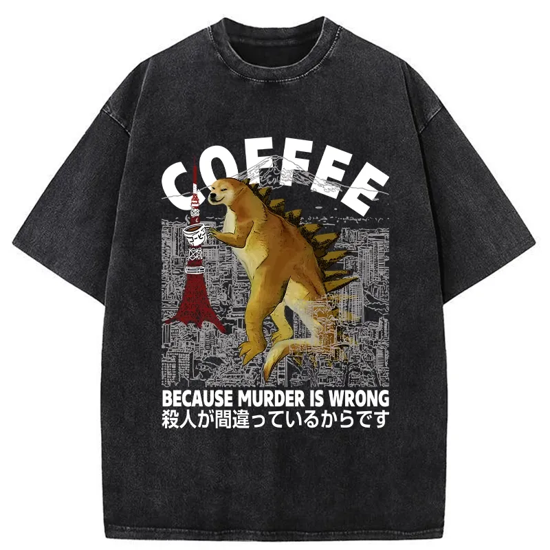 Tokyo-Tiger Because Murder Is Wrong Washed T-Shirt