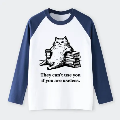Tokyo-Tiger Cat Proving Uselessness Is A Superpower Raglan Long Sleeve T-shirt