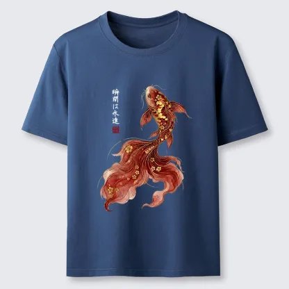 Tokyo-Tiger Golden Sakura Red Koi Ink Art Classic T-Shirt