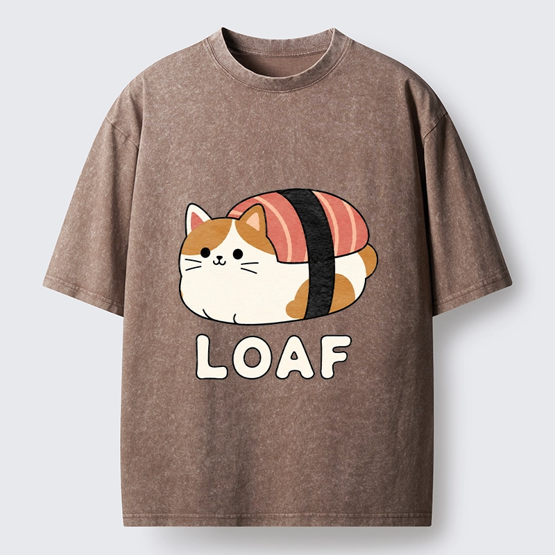 Tokyo-Tiger Cute Tuna Sushi Kitty Loaf Art Washed T-Shirt