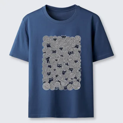 Tokyo-Tiger Tiny Black Cats Hide In Yarn Balls Classic T-Shirt