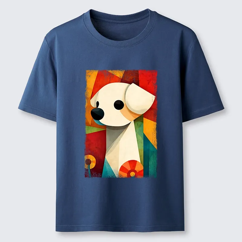 Tokyo-Tiger Retro Abstract Color Block Puppy Art Classic T-Shirt
