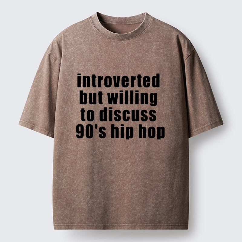 Tokyo-Tiger Soft Introvert Loves Classic Hip Hop Washed T-Shirt