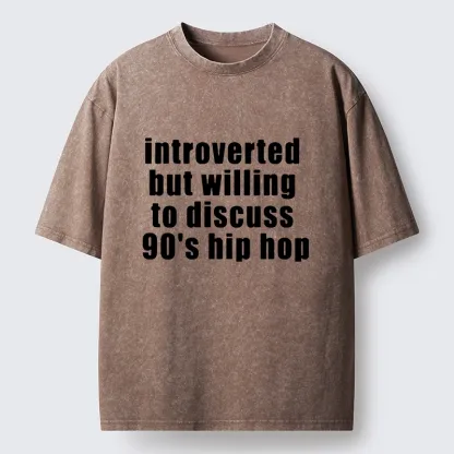 Tokyo-Tiger Soft Introvert Loves Classic Hip Hop Washed T-Shirt