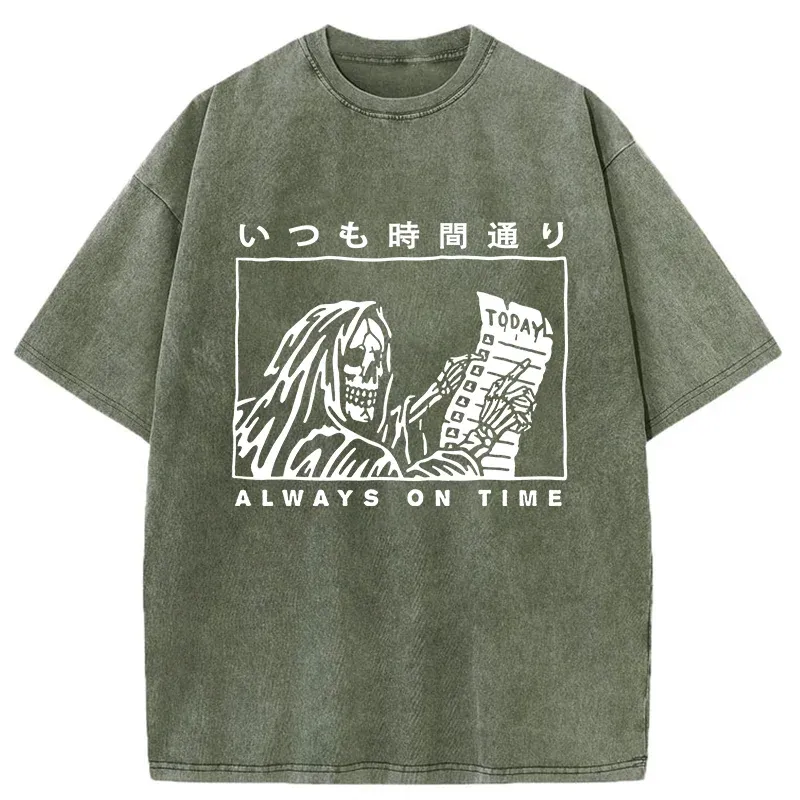 Tokyo-Tiger Punctual Skeleton Washed T-Shirt