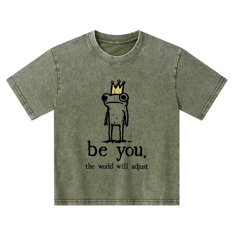 Tokyo-Tiger Crown Frog Stays True To Self Kids Washed T-Shirt