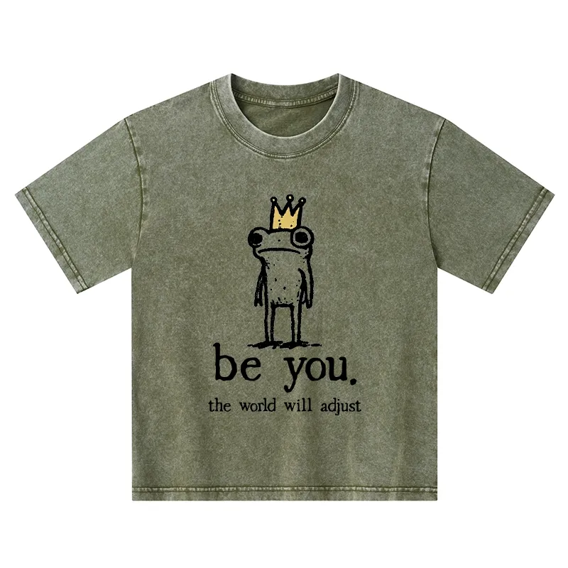 Tokyo-Tiger Crown Frog Stays True To Self Kids Washed T-Shirt