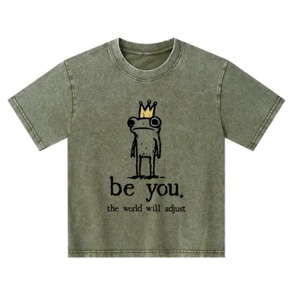 Tokyo-Tiger Crown Frog Stays True To Self Kids Washed T-Shirt